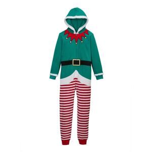 New Kids 7/8 Unisex Boys Girls Matching‎ Elf One Piece Pajamas Outfit Christmas
